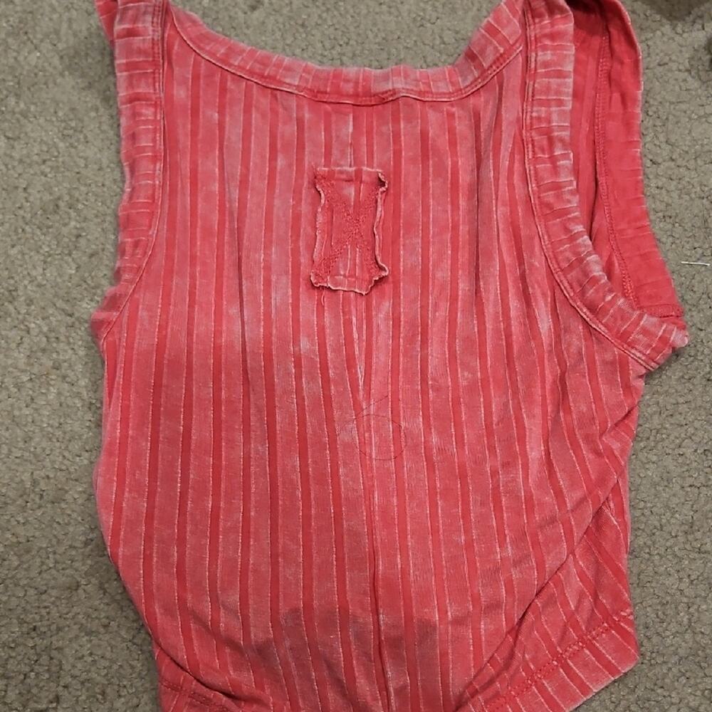 Zenana Ribbed Semi-Cropped Tank – Coral, Small - Picture 4 of 5